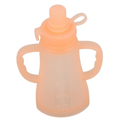 ERINGOGO 再利用可能なシリコン製ベビーフードポーチ こぼれにくい設計 冷凍対応 ピューレ スムージー ヨーグルト保存用 容器付き