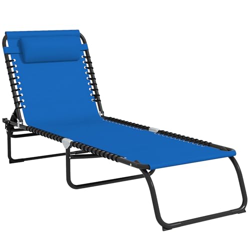 Outsunny Blue Folding Chaise