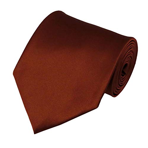 Romario Manzini Solid Cinnamon Color Standard Men's Necktie #TOP4