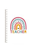 Notizbücher Spiralnotizbuch „Teach Love Inspire“ im A5-Format, Regenbogen-Notizbuch, Schreibblock, Tagebuch, Geschenk for Tag des Lehrers, Wertschätzung, Blumenmuster, 3 Stück Für Mitarbeiter Kollegen