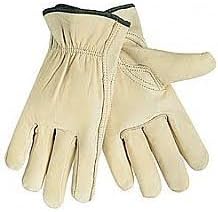 MEDIUM WORK GLOVES 12 PAIR Durable Cowhide Leather for Construction, Industrial & Personal Use. Small to XX Large