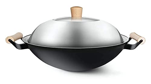 Wok de hierro fundido 38 cm con doble asa miniatura 1