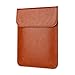 All-inside 15-15.6" Laptop Sleeve for Macbook Pro 15" with/without Retina and New MacBook Pro 15" with Touch Bar, Synthetic Leather, Brown