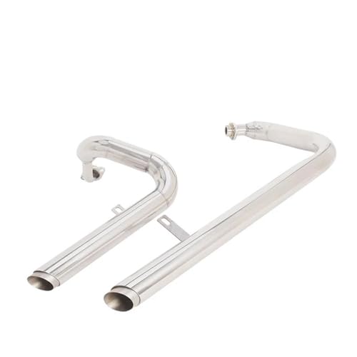 に適合するヤマハ XV125 XV250 ビラーゴ 125 Vスター 250 1995-2023 用 フルバイク用エキゾーストパイプ エキゾーストマフラーチップ ヘッダーパイプ 排気管 マフラー 交換部品(銀)