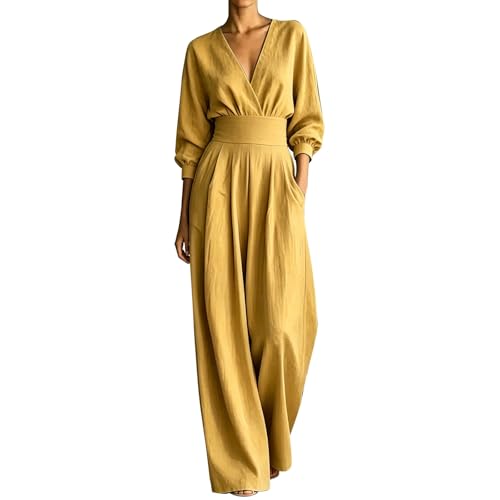 Traje de lino para mujer de diseño elegante con blusa y pantalón de dos piezas premium