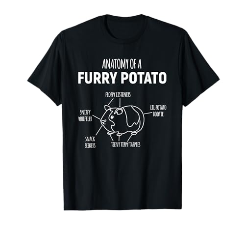 Anatomia de um peludo batata coelho indiano amante t-shirt, Preto, S