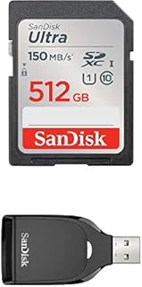 SanDisk 512GB Ultra SDXC UHS-I Memory Card – Up to 150MB/s with SanDisk SD UHS-I Card Reader