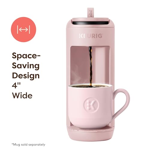 Image of Keurig K-Mini Mate Single Serve K-Cup Pod Coffee Maker, Brews Up to 12 oz Cup, Compact Portable Coffee Machine for Small Spaces, Dorms & Offices, Pink Sands