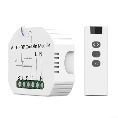 RANRAO Módulo de control de persiana inteligente inalámbrico con RF433 para un fácil funcionamiento remoto de la aplicación (interruptor + mando a distancia)