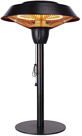 Star Patio Outdoor Freestanding Electric Patio Heater, Tabletop heater, Infrared Heater, Hammered Bronze Finished, Portable Heater suitable as a Balcony Heater, 1566-CT