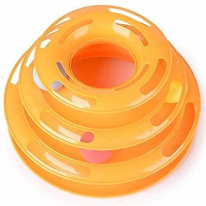 Image of 3-Tier Cat Track Toy Interactive 3 Layer Ball Roller Tower and Turntable Puzzle for Kitten Mental & Physical Exercise, Boredom Relief Toy | Tower of Tracks for Cats and Kittens (Color May Vary)