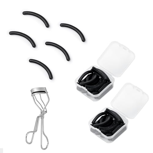 48PCS Eyelash Curler Refill Pads Compatible with Shiseido Eye Lash and Cosmetic Accessory Silicone Soft Rubber Curler for Universal Eyelash Curler Black