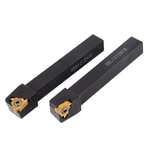 Yoyotools 1/2 Inch 2Pcs Sel1212H16 + Ser1212H16 Tool Holder Cnc Thread Turning Holder + 2Pcs 16Er/Ir Ag60 Carbide Threading Inserts With Wrench For Lathe Thread Tool thumb #3