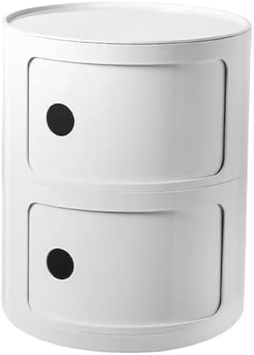 Unidad de almacenamiento redonda de plástico, contenedor de cajón totalmente montado para dormitorio, baño, sala de estar y cocina, estante esquinero versátil y rollo de papel higiénico