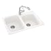 Swan KS03322DB.010 33-in L x 22-in W x 9-in H Solid Surface Kitchen Sink, White