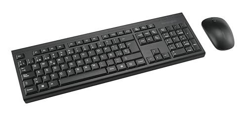 Kensington K75562ES - Teclado y Ratón Inalámbricos KM150 EQ, QWERTY, Compatibles con Windows y macOS, Teclado Completo y Ratón Silencioso, Fabricados con un 63% de Material Reciclado Postconsumo*