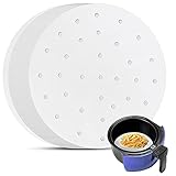 Air Fryer Perforated Paper, Set of 200, 8 inch Air Fryer Liners/Bamboo Steamer Paper/Perforated Parchment Paper for Air Fryer, Steaming Basket and More
