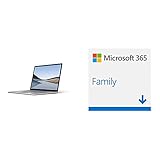 Microsoft Surface Laptop 3, 15 Zoll Laptop (AMD Ryzen 5 3580U, 8GB RAM, 128GB SSD, Win 10 Home) Platin + Microsoft 365 Home multilingual | 6 Nutzer | 1 Jahresabonnement | Download