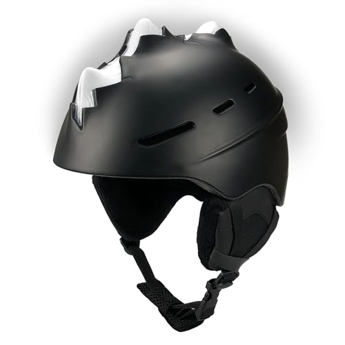 Crazy Safety Bone Spike Casco de Esquí | Casco de esquí para Hombre y Mujer | Casco de Snowboard | Cascos de Snow para Mujeres y Hombres | Casco Multideporte Ajustable | Tamaño L 58-61cm (Negro)