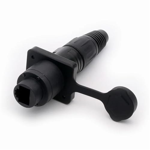 Conectores Ethernet RJ45 estancos con adaptador de panel IP65 y enchufes macho hembra 6