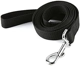 Nylon Dog Training Leash, Traction Rope, 4/5/6 Feet Long, 3/4 Inch 1 Inch Wide, for Small and Medium Dogs (1'' x 5 FT, Black)