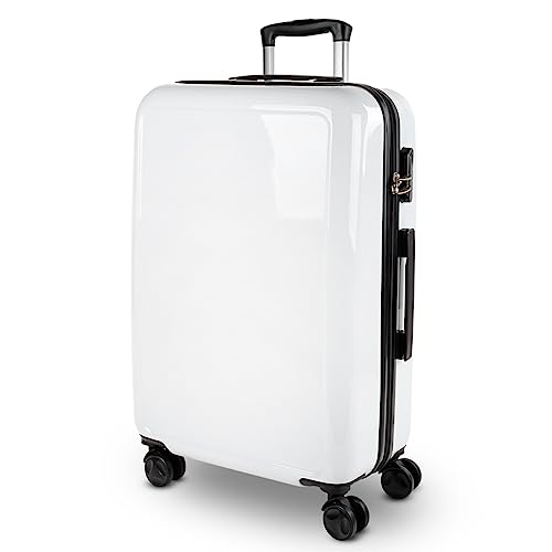 Itaca - Maletas De Viaje Medianas. Maleta Mediana 4 Ruedas - Maleta 20kg. Maletas Viaje Trolley. Maleta De Viaje Con Candado De Combinacion 702660, Blanco Itaca - Maletas De Viaje Medianas. Maleta Mediana 4 Ruedas - Maleta 20kg. Maletas Viaje Trolley. Maleta De Viaje Con Candado De Combinacion 702660, Blanco
