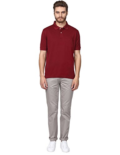 Image of Colorplus Men's Solid Loose Fit Polo (CMKF13528-M8 0XS Dark Maroon)