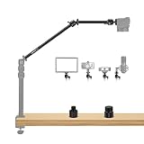 【Longitud de alcance adicional】 Agregue 6.1 "- 22.4" / 15.5cm - 57cm adicionales a su soporte de escritorio y trípode. Las tres varillas de extensión y las dos cabezas esféricas son desmontables, lo que le permite elegir la longitud que necesita para la fotografía aérea. Cada barra de extensión cuenta con un extremo roscado hembra de 1/4" que se puede acoplar al soporte de escritorio C-Clamp (no incluido) y al trípode.