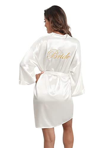 Super Shopping-zone Women's Pure Bride Robes Embroidery Bridesmaid Robes Bridal Party Kimono Robes Wedding Sleepwear2