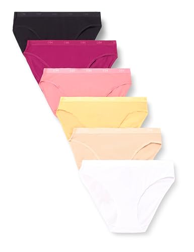 Dim Culottes Femme Lot de 6 | Les Pockets Ecodim Coton | Douceur & Confort | Ceinture Invisible | Multicolores | Style Classique