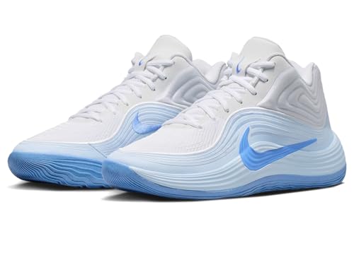 Nike Men's Precision 8 Mid Basketball Shoes, White/Royal Pulse-Hydrogen Blue,