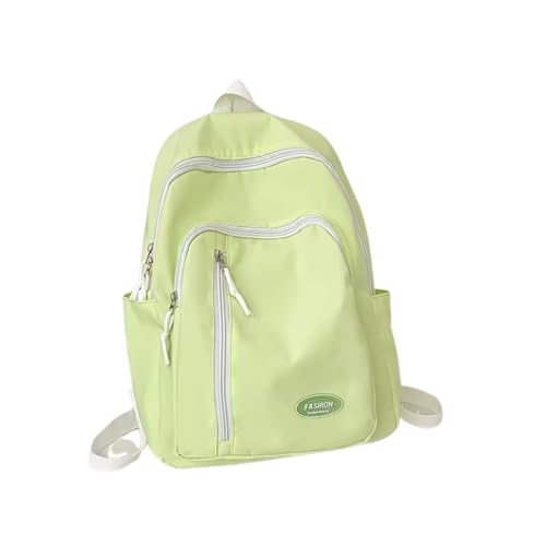 Mochila Teens Unissex Moderna com 3 Compartimentos com Zíper e Espaço Acolchoado para Notebook Grande Capacidade (Verde Claro)