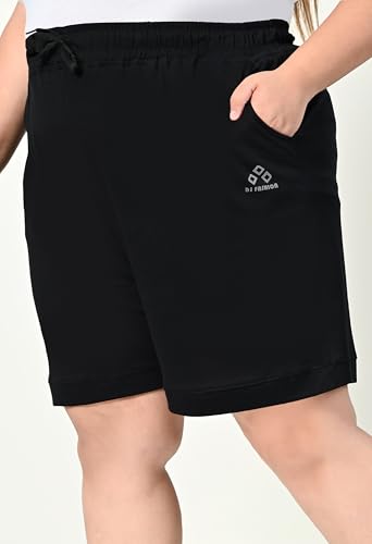 Image of Women's Plus Size Bermunda Shorts | Knee Length Cotton Short | Half Pants for Womens