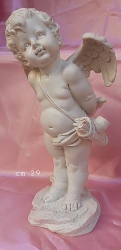 Generico Figura de ángel blanco de resina, 29 cm