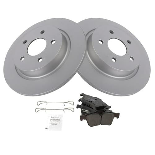 Image of TRQ Rear Brake Pad and Rotor Set Ceramic Coated Rotors Compatible with 2005 Volvo S40 2005 V50