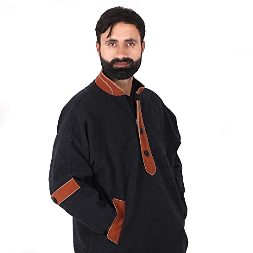 Image of Regular Fit Fleece Blazer Mens Koshur Pheran,Hood Furr Phiran, Outdoor & Casual pheran, Traditional Kashmiri pheran