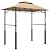 Outsunny 8' x 5' Grill Gazebo, Double Tiered Outdoor BBQ Gazebo with LED Light, 2 Side Shelves, Hooks and Bottle Opener for Patio Deck Yard, Dark Brown
