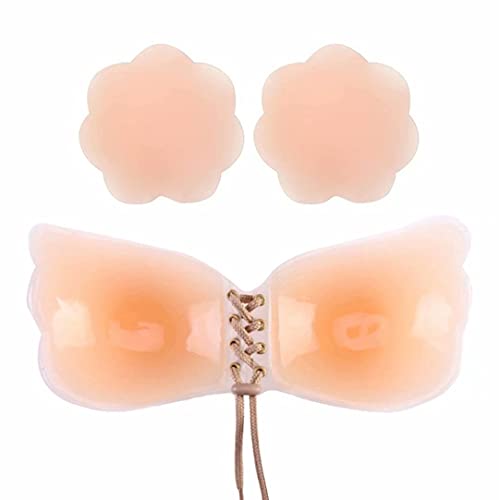 Invisible Bra,Sticky Push Up Adhesive Invisible Backless Bra Magic Nipple Covers Bra