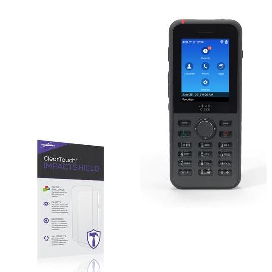 BoxWave Screen Protector Compatible with Cisco Wireless IP Phone 8821 - ClearTouch ImpactShield (2-Pack), Impenetrable Screen Protector Flexible Film