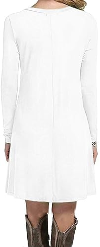 Image of TOPONSKY Women's Casual Plain Simple Loose Flowy Short-Sleeve T-Shirt Dress
