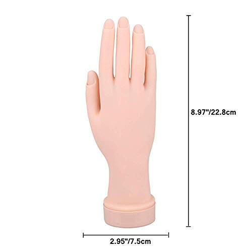 image for TooDeal Practice Hand for Acrylic Nails - 2Pack Nail Art Training Hand