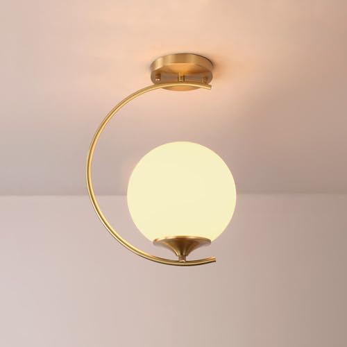 Plafonnier globe en or pour plafond bas, éclairage doux de couloir - 2