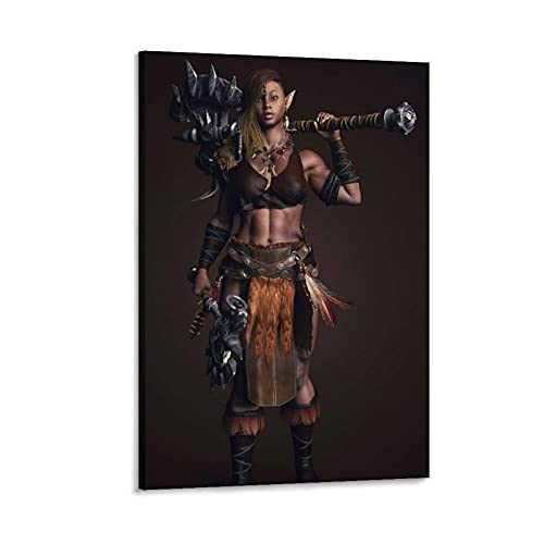 Cuadro artístico 3D con diseño de guerrero de orcos y personajes de videojuegos clásicos de 30 x 45 cm