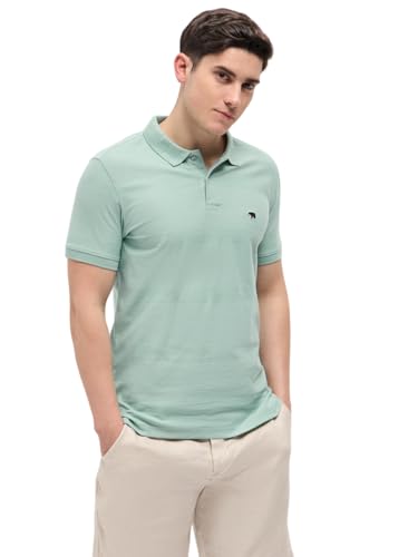 Image of THE BEAR HOUSE Multi-Color Horizontal Striped Textured Knit Design Regular Fit Polo