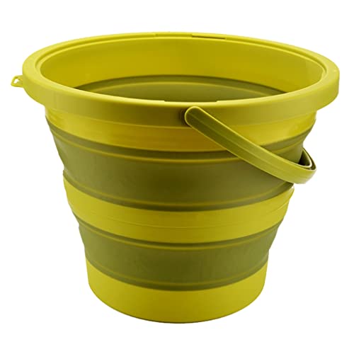 Secchio pieghevole con manico, 15 l, portatile, pieghevole, per campeggio, pesca, giardino e pulizia della casa, design salvaspazio