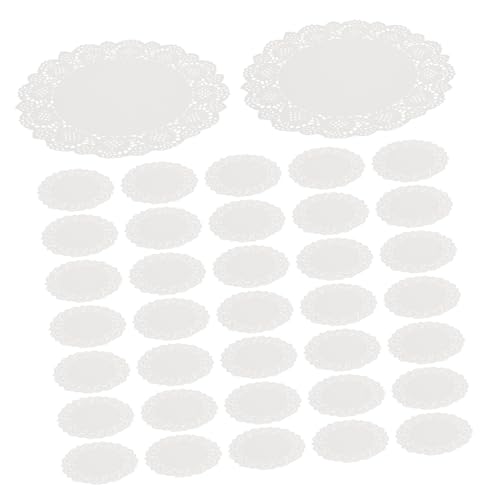 HOLIDYOYO Disposable Cake Paper Liners 100pcs Round Lace Paper Doilies Multi-purpose Oilproof Pad for Baking Decorating