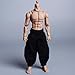 Meetoget 1/12 Scale Male Figure Doll Monk Fighting Suit Clothes for 6 inch Action Figure PM007US,Black