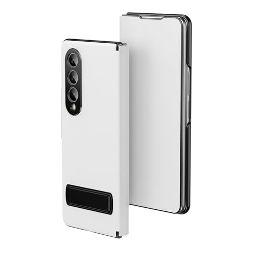 Étui en cuir avec support pour Samsung Galaxy Z Fold 4 blanc