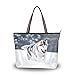 AQQA Damen Tote Bags Alaskan Malamute Running Damenhandtaschen Große Taschen Für Damen Tote Mit Reißverschluss Für Frau Dame Mädchen Erwachsene