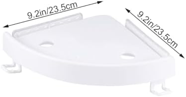 Strong Suction Corner Shelf with Hooks Space-Saving Triangle Storage Rack for Bathroom and Kitchen Load Capacity Easy Installation White image 5